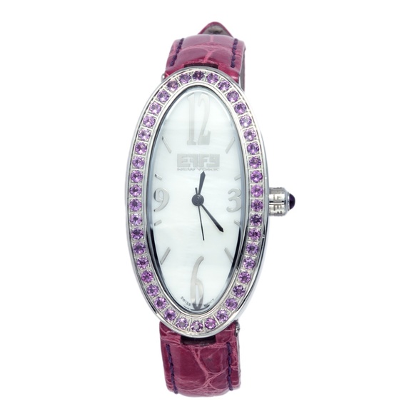 Pink Sapphire Diamond 1.90 Tcw Unisex Luxury Watch